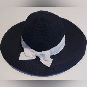 Janie & Jack Navy Bow Grosgrain Ribbon Hat Girls Size 2/3